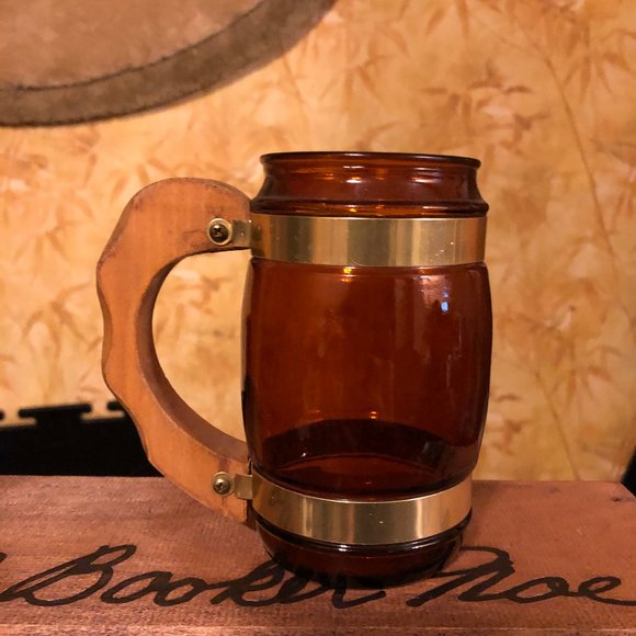 Vintage Siesta Ware Brown Barrel Wood Handle Mugs - Lot of 2 - Picture 4 of 7